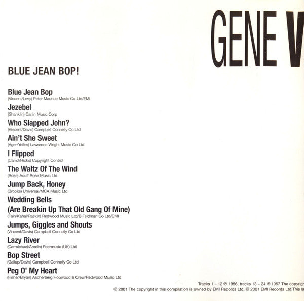 Gene Vincent : Blue Jean Bop! + Gene Vincent Rocks & The Blue Caps Roll! (CD, Comp, Mono)