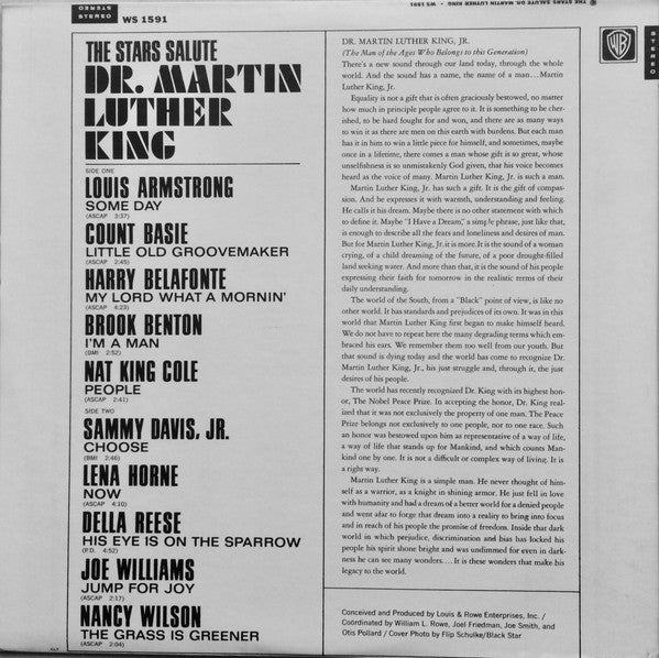 Various : The Stars Salute Dr. Martin Luther King (LP, Comp, Ter)
