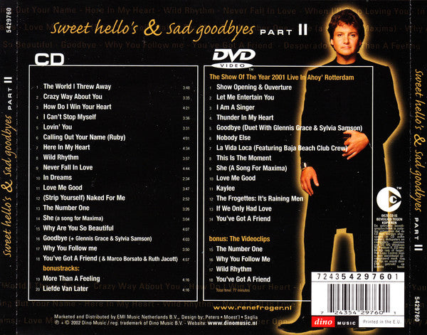 René Froger : Sweet Hello's & Sad Goodbyes Part II (CD, Comp, Copy Prot. + DVD-V)