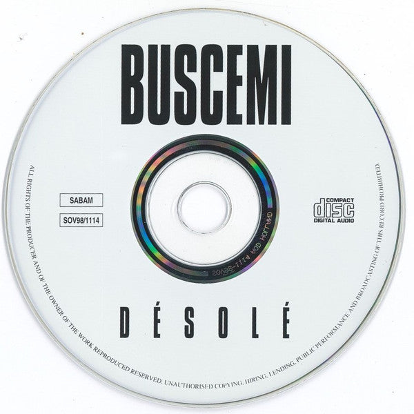 Buscemi : Désolé (CD, Single)