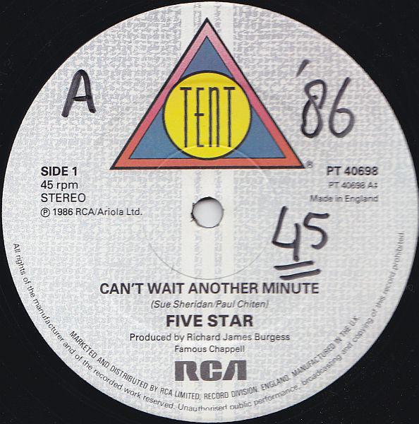 5 Star* : Can't Wait Another Minute (12")