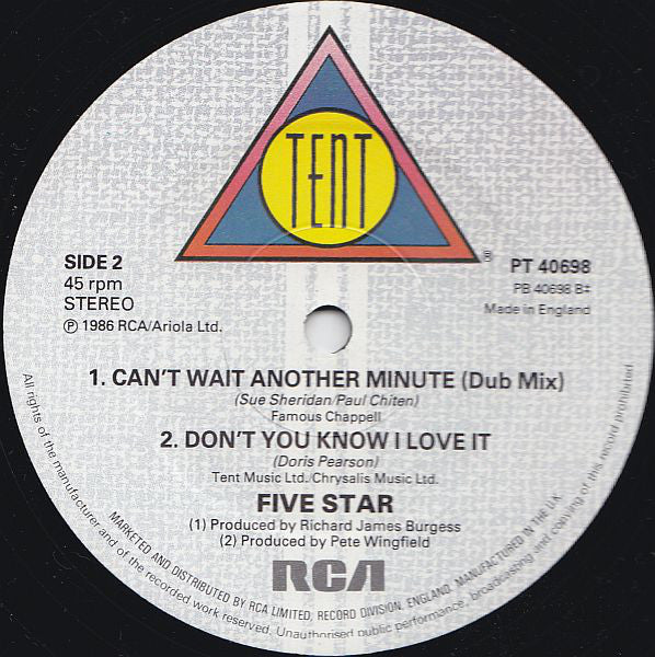 5 Star* : Can't Wait Another Minute (12")