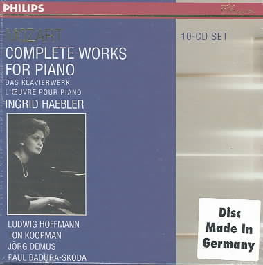 Wolfgang Amadeus Mozart - Ingrid Haebler, Ludwig Hoffmann, Ton Koopman, Jörg Demus, Paul Badura-Skoda : Complete Works For Piano (10xCD + Box, Comp)