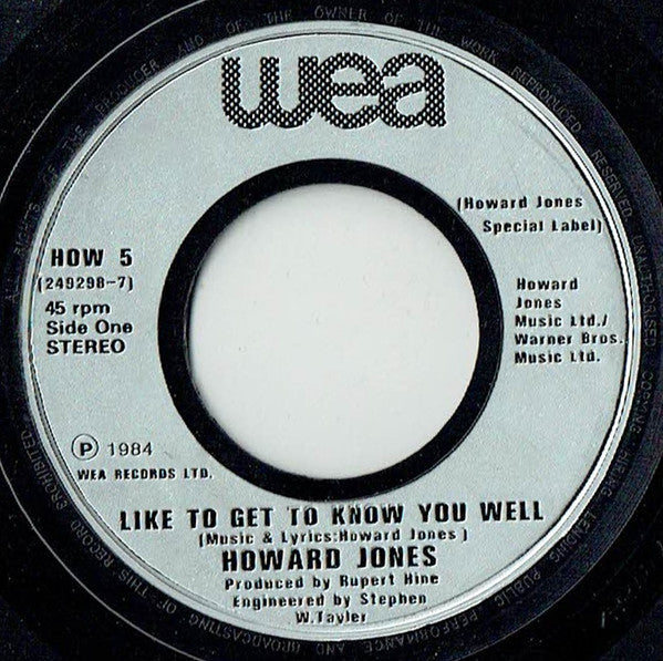 Howard Jones : Like To Get To Know You Well (7", Single, Lar)
