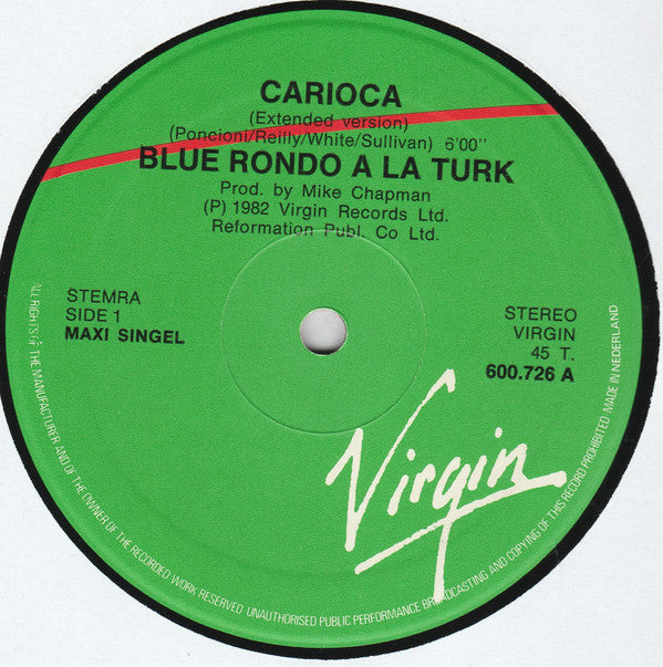 Blue Rondo À La Turk : Carioca (12", Maxi)