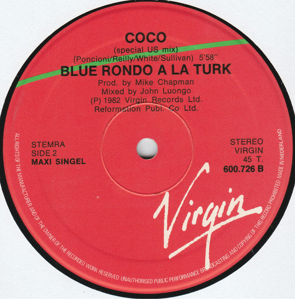 Blue Rondo À La Turk : Carioca (12", Maxi)