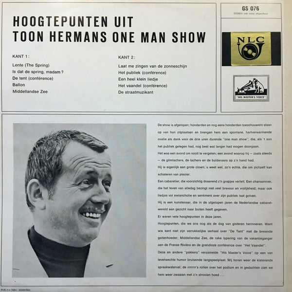 Toon Hermans : Hoogtepunten Uit Toon Hermans One Man Show (LP, Comp, Club)