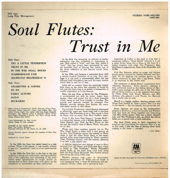 Soul Flutes : Trust In Me (LP, Album)