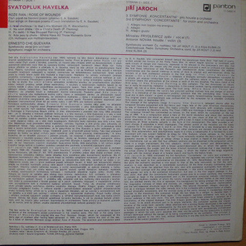 Svatopluk Havelka / Jiří Jaroch : Růže Ran = Rose Of Wounds / Ernesto Che Guevara / 3. Symfonie "Koncertantní" = 3rd Symphony "Concertante" (LP)