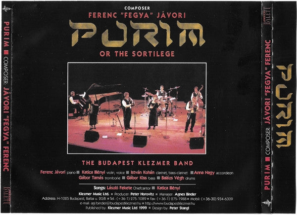 Jávori Ferenc, Budapest Klezmer Band : Purim or the Sortilege (CD, Album)