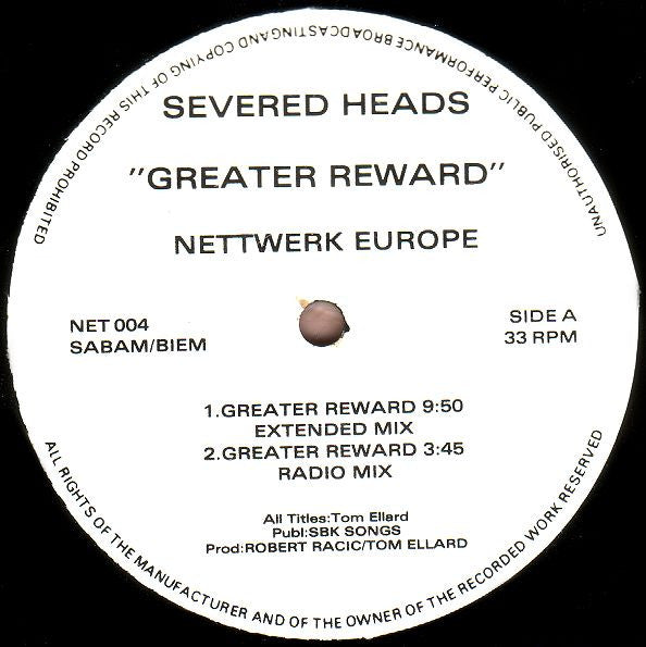 Severed Heads : Greater Reward (12")