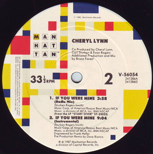 Cheryl Lynn : If You Were Mine (Extended Remix) (12")