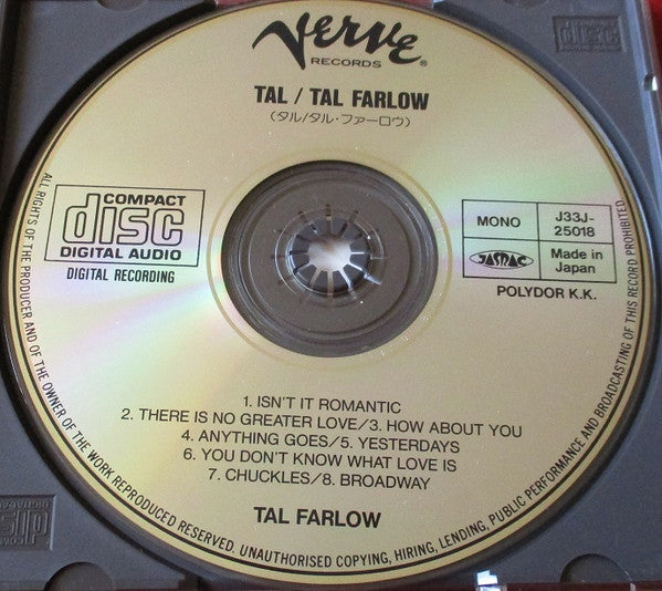 Tal Farlow : Tal (CD, Album, Mono, RE)