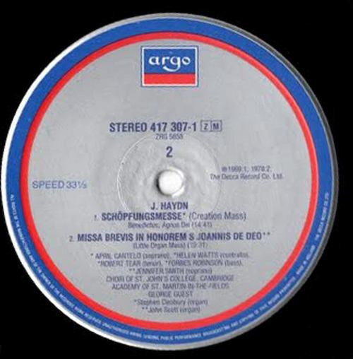 Joseph Haydn, St. John's College Choir, The Academy Of St. Martin-in-the-Fields, George Guest (2) : Schöpfungsmesse (Creation Mass) / Missa Brevis In Honoreth S. Joannis De Deo (LP, Album)