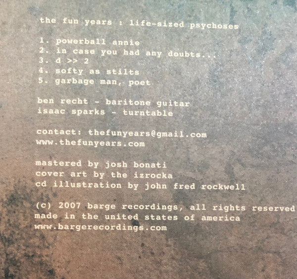 The Fun Years : Life-Sized Psychoses (CD, Album, Dig)
