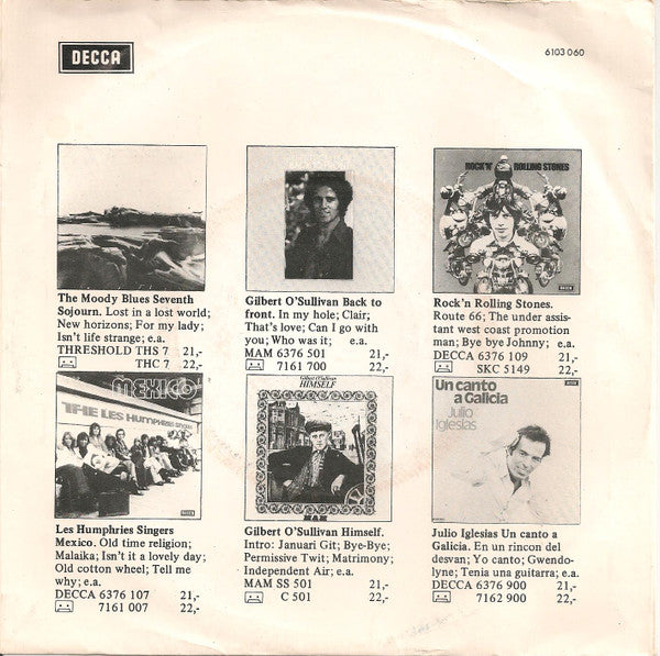 Peter Skellern : Roll Away / Somebody Call Me Tonight (7", Single)