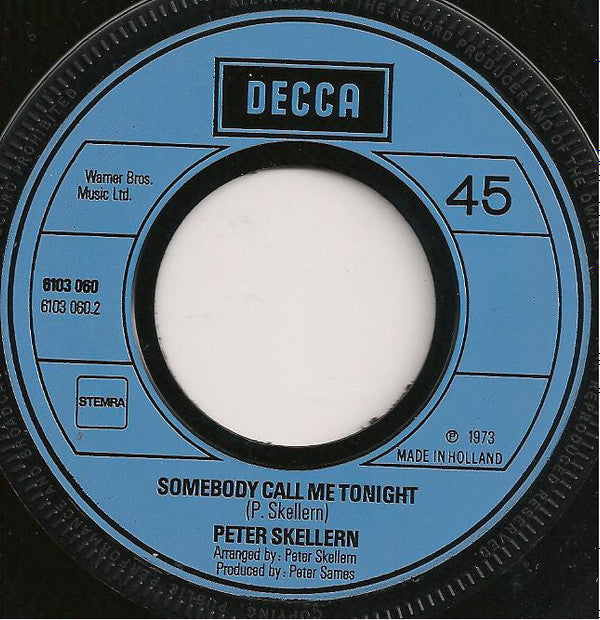 Peter Skellern : Roll Away / Somebody Call Me Tonight (7", Single)