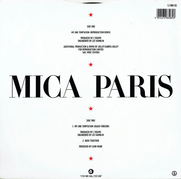 Mica Paris : My One Temptation (Reproduction Remix) (12")