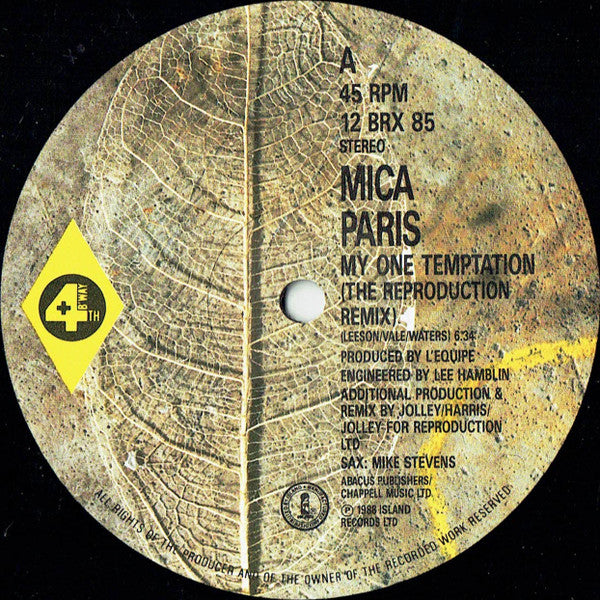 Mica Paris : My One Temptation (Reproduction Remix) (12")