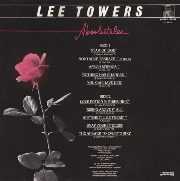 Lee Towers : Absolutelee (LP, Album)