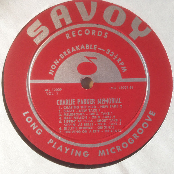 Charlie Parker : Charlie Parker Memorial Vol. 2 (LP, Mono)
