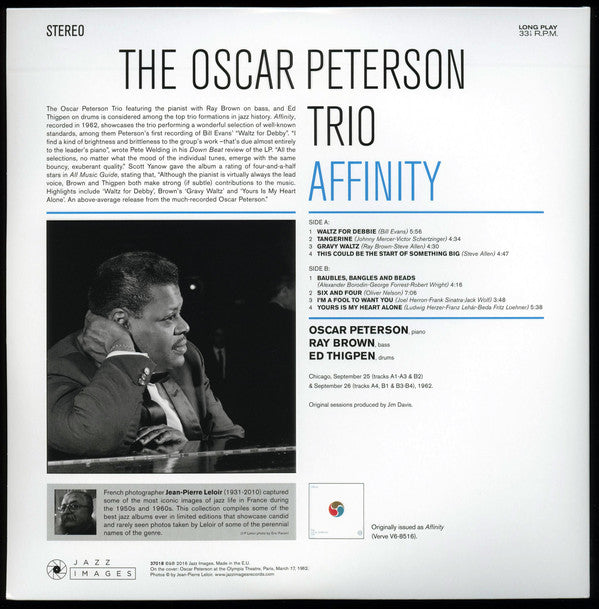 The Oscar Peterson Trio : Affinity (LP, Album, Ltd, RE, 180)
