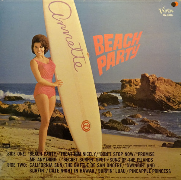 Annette (7) : Annette's Beach Party (LP, Album, Mono, RE)