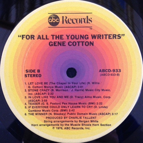 Gene Cotton : For All The Young Writers (LP, Album, Ter)
