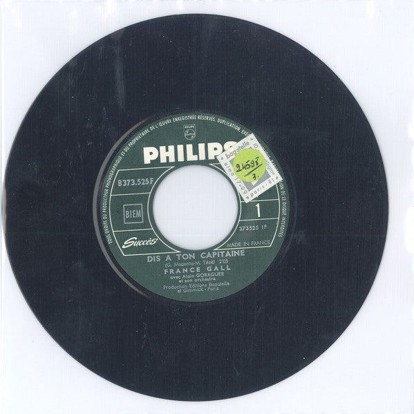 France Gall : Dis A Ton Capitaine / Un Prince Charmant (7", Mono, Jukebox, Car)