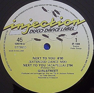 Girlstreet : Next To You (12")