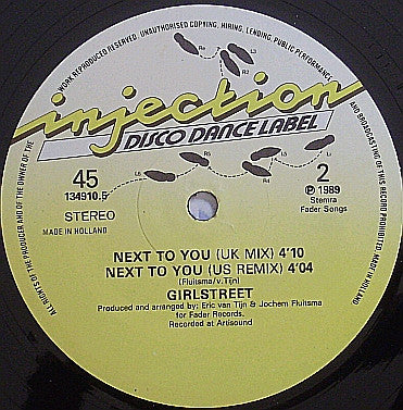 Girlstreet : Next To You (12")