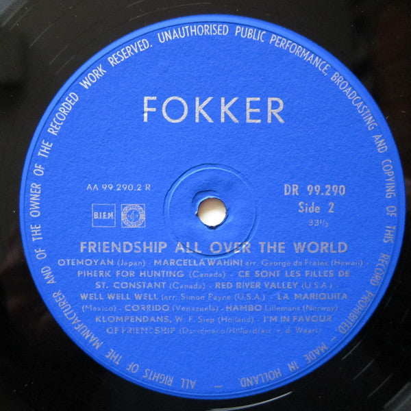 Various : Friendship All Over The World (10")