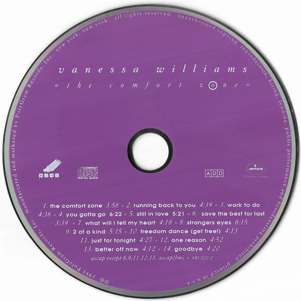 Vanessa Williams : The Comfort Zone (CD, Album)