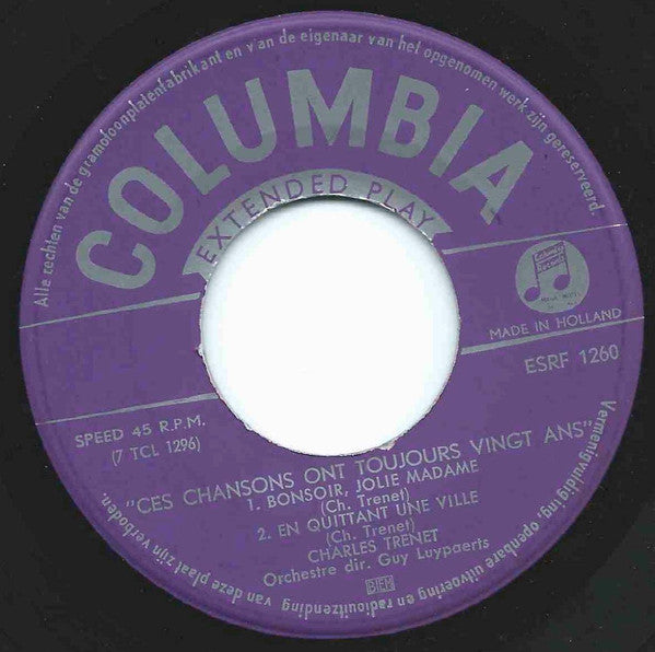 Charles Trenet : Ces Chansons Ont Toujours Vingt Ans (7", EP)
