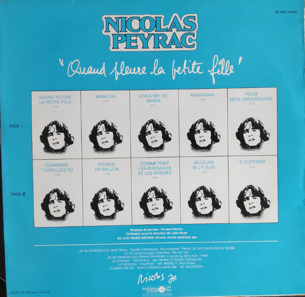 Nicolas Peyrac : Quand Pleure La Petite Fille (LP, Album)