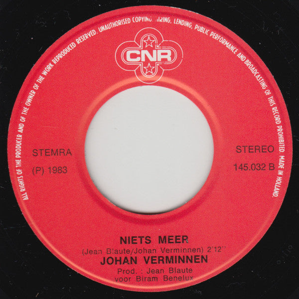 Johan Verminnen : Meneer Middelmaat (7", Single)