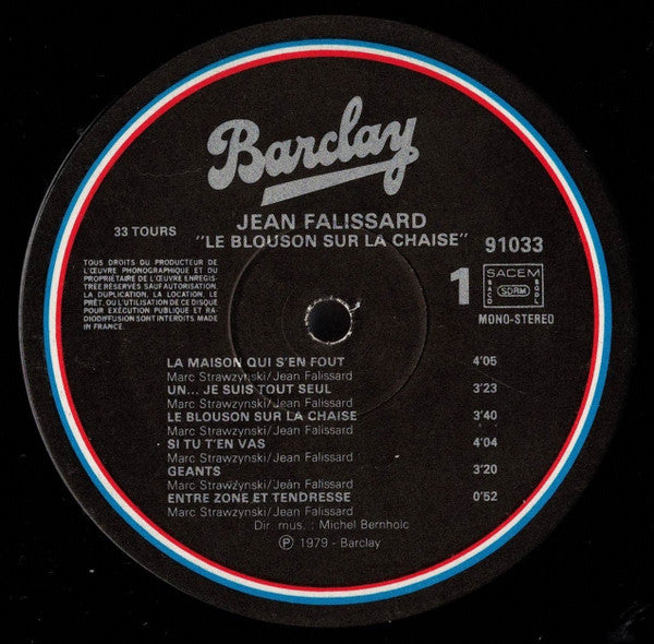 Jean Falissard : Le Blouson Sur La Chaise (LP, Album)