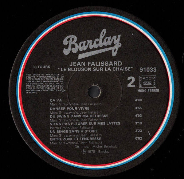 Jean Falissard : Le Blouson Sur La Chaise (LP, Album)