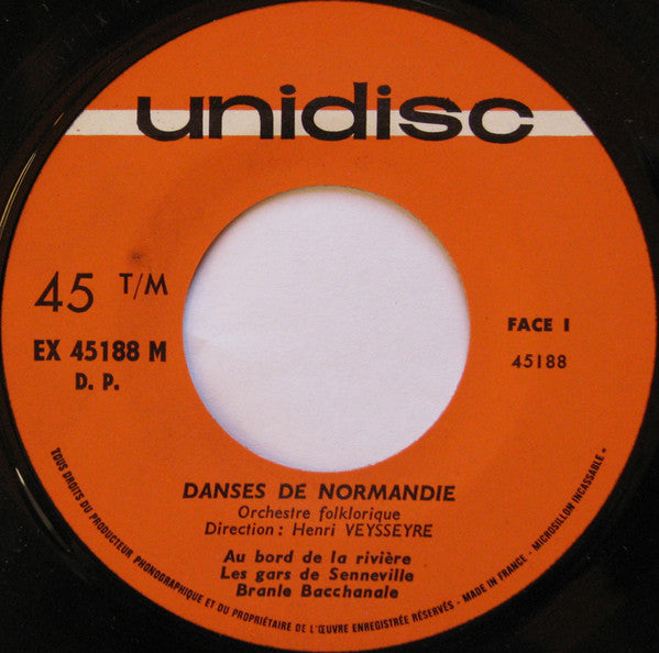 Orchestre Folklorique : Danses De Normandie (7", Mono)