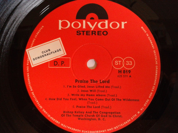 Samuel Kelsey And The Congregation of the Temple Church of God and Christ, Washington : Praise The Lord (LP, Album, Clu)