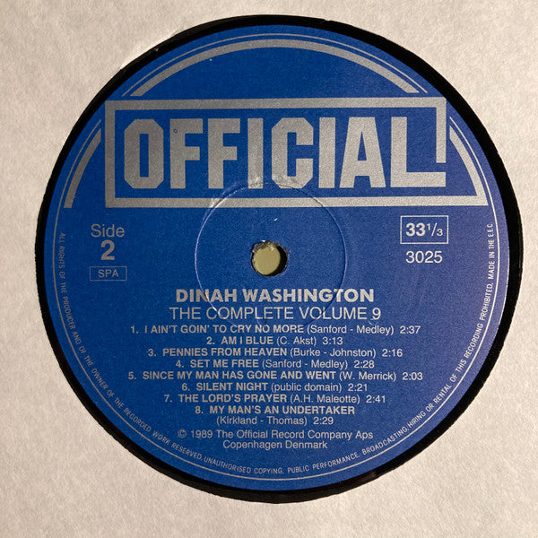 Dinah Washington : The Complete Dinah Washington Vol. 9 1953 (LP, Comp)