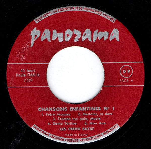 Les Petits Fayet : Rondes Et Chansons Enfantines (Album N°1) (7", Album)