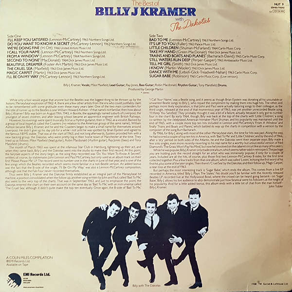 Billy J. Kramer & The Dakotas : The Best Of Billy J Kramer With The Dakotas (LP, Comp)