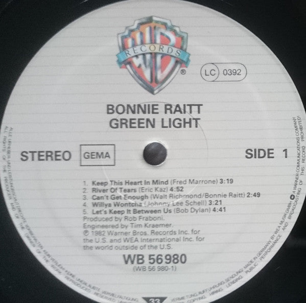 Bonnie Raitt : Green Light (LP, Album)