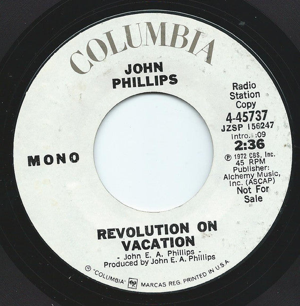 John Phillips : Revolution On Vacation (7", Single, Promo)