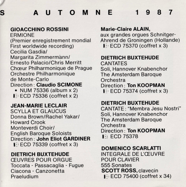 Maurice Ravel, L'Orchestre De La Suisse Romande, Armin Jordan : CD Catalogue 1988 (CD, Comp)