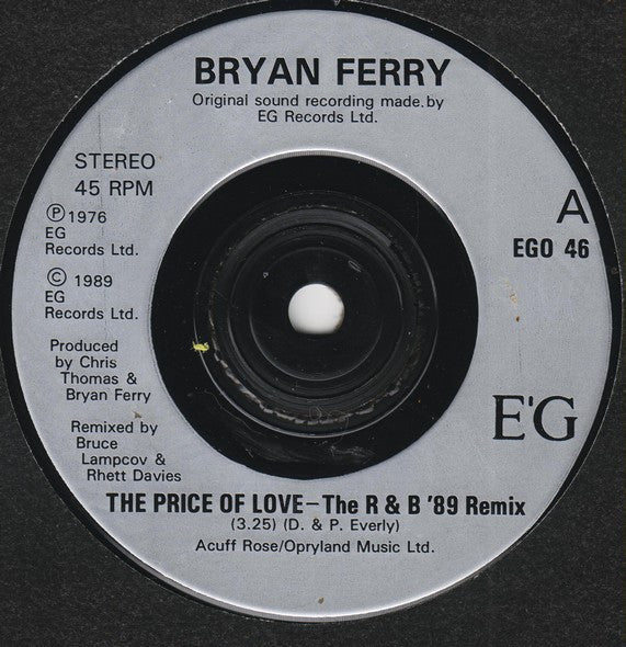 Bryan Ferry : The Price Of Love (7", Sil)