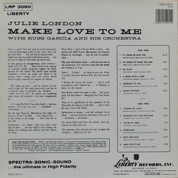 Julie London : Make Love To Me (LP, Album, RE)