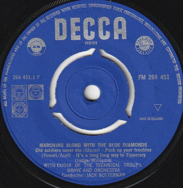 The Blue Diamonds : Marching Along With The Blue Diamonds (7", Single, Mono)
