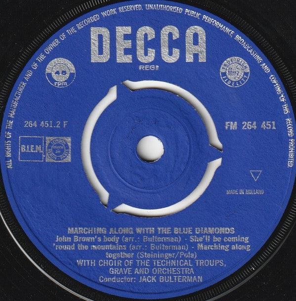 The Blue Diamonds : Marching Along With The Blue Diamonds (7", Single, Mono)